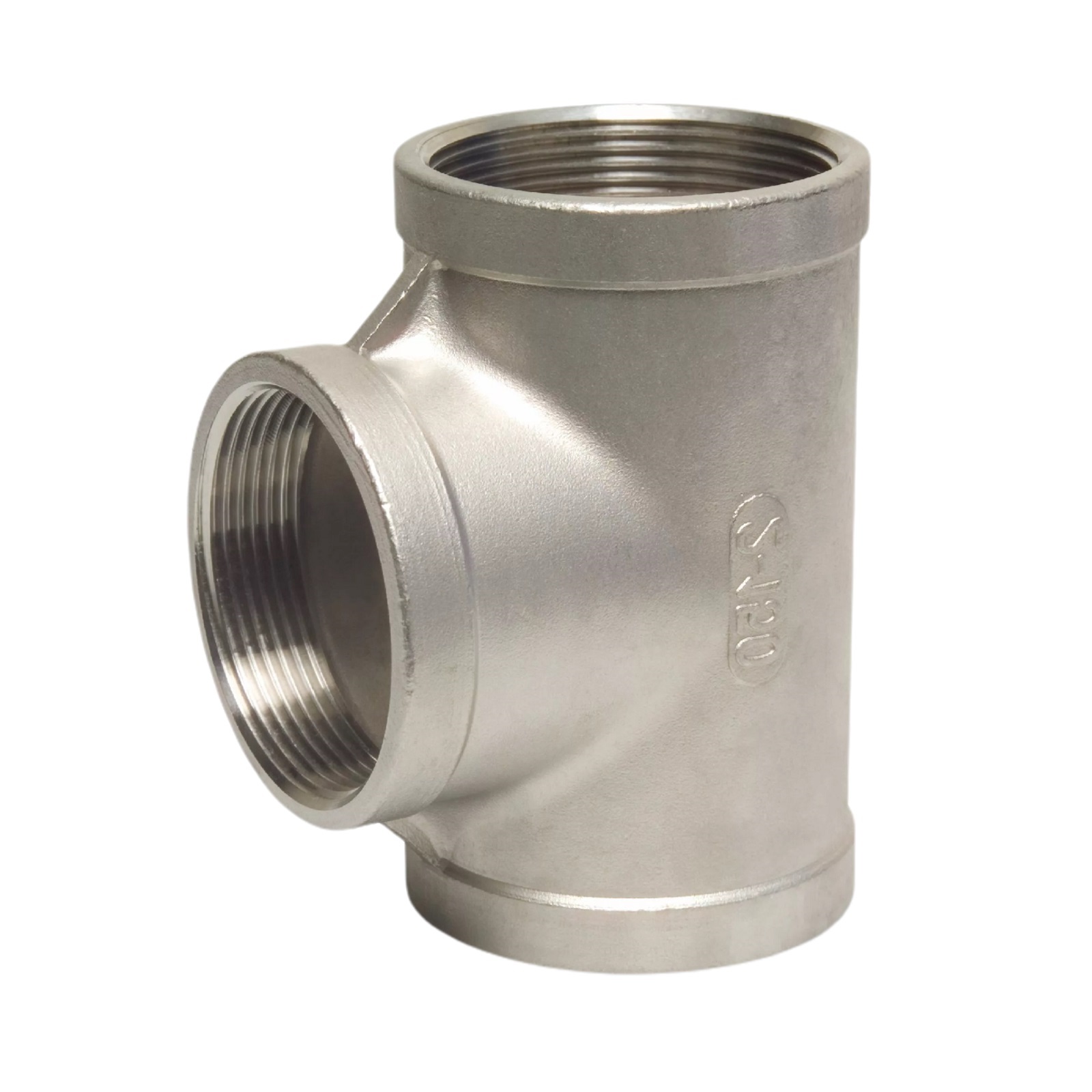 4" Edelstahl Fitting V4A AISI 316 Nr. 130 - T-Stück 90° Innengewinde IG - PN 16 bar