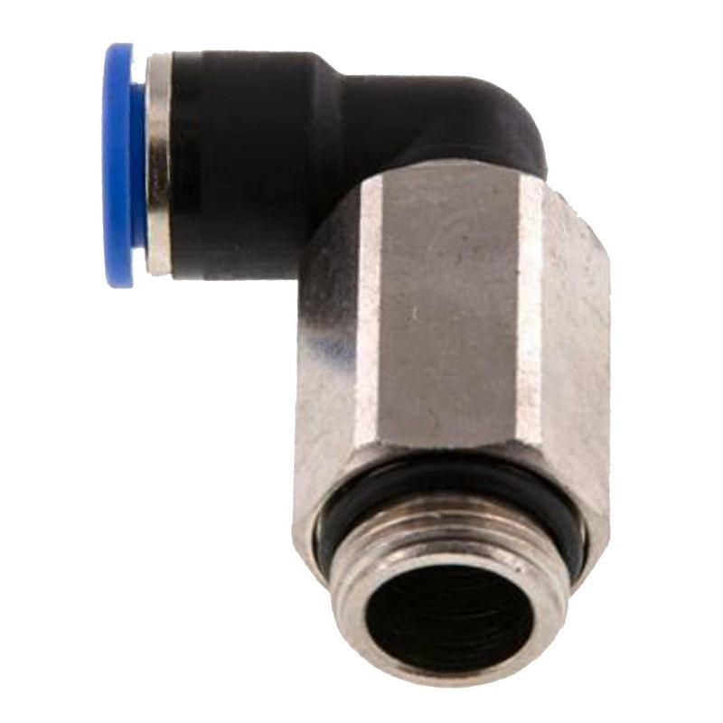 4 mm x 1/8" Pneumatik Steck Verbinder Winkel 90° lang IQS Außengewinde zylindrisch - PN 20 bar