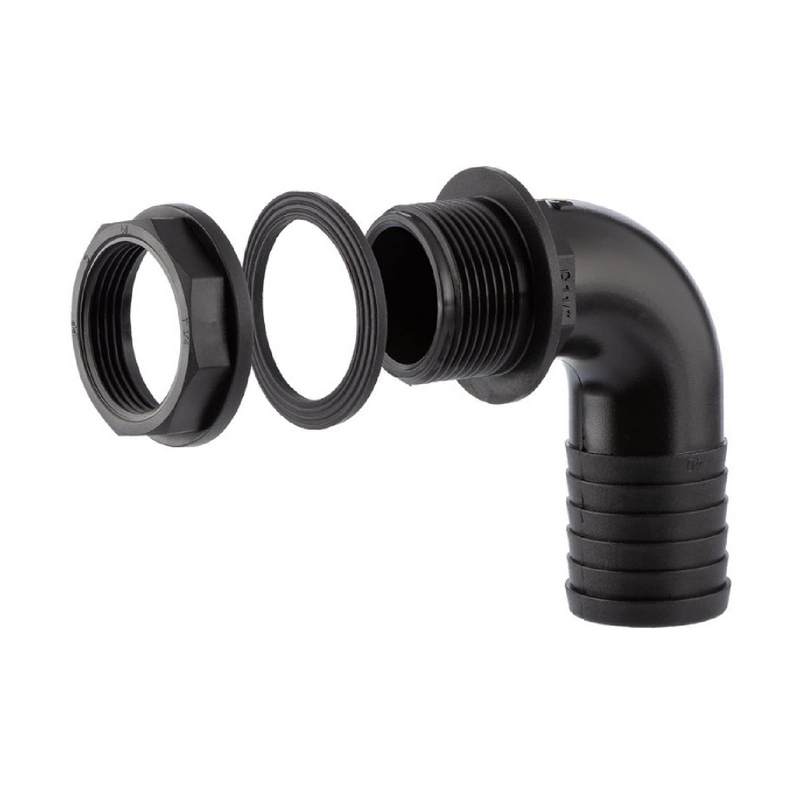 1/2" x 13 mm Tank Regentonne Durchführung Außengewinde x 90° Winkel Schlauch Tülle - PN 6 bar