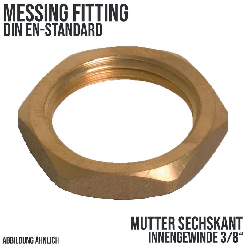 3/8" Sechskant Mutter Nr. 310 Innengewinde IG Messing Fittings PN 30 bar