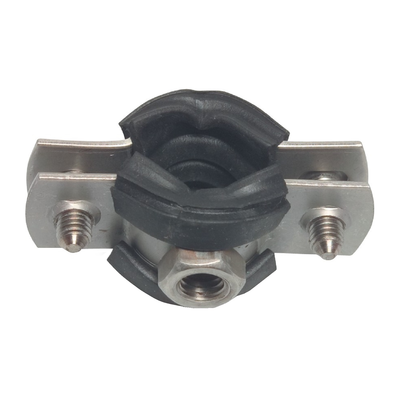 198 - 207mm Rohr Schraub Schelle Klemme mit Gummieinlage M8 M10 2-teilig Edeltahl AISI 316 DIN 4109