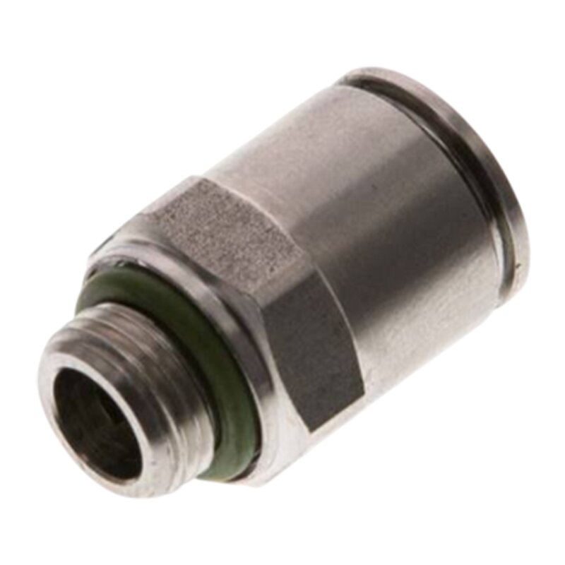4 mm x 1/4" Pneumatik Schnell Steck Verbinder IQS Edelstahl VA 1.4404 Außengewinde zylindrisch - PN 15 bar