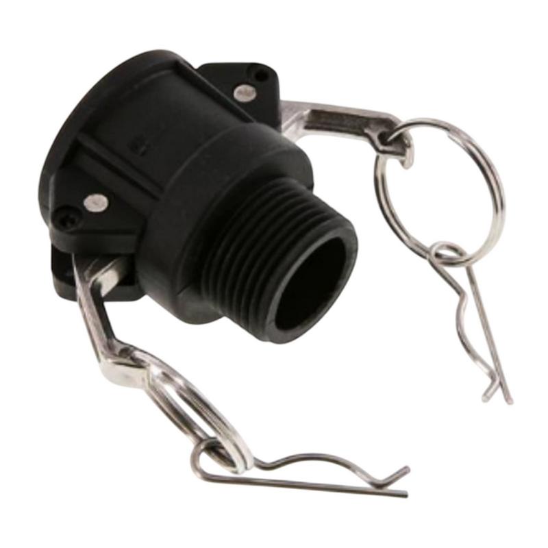 Kamlock Typ B - Mutterteil (53,4 mm) Polypropylen PP mit Außengewinde (AG) 1 1/4" Zoll DN40  - PN 6,5 bar