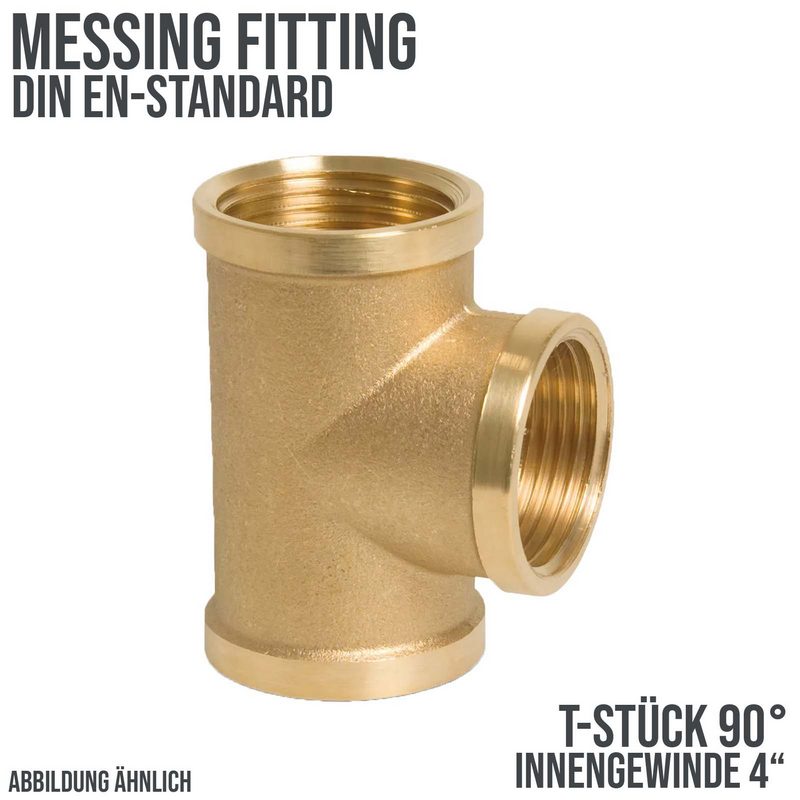 4" T-Stück 90° Nr. 130 Innen x Innengewinde IG Messing Fittings PN 10 bar