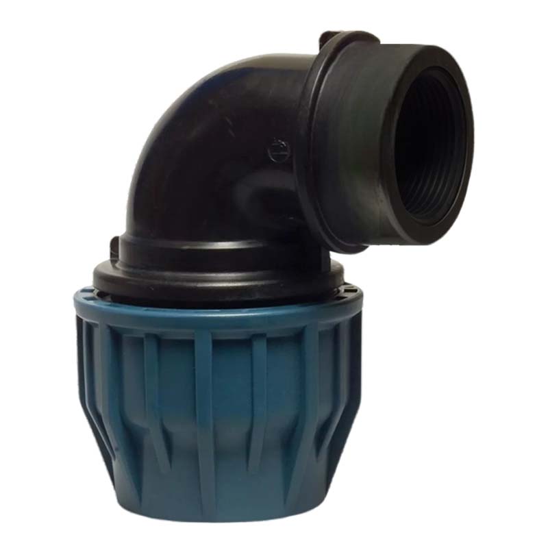 40 mm x 1 1/4" PE PP Fitting Klemm Verbinder Verschraubung Rohr Winkel 90° x IG DVGW - PN 16 bar