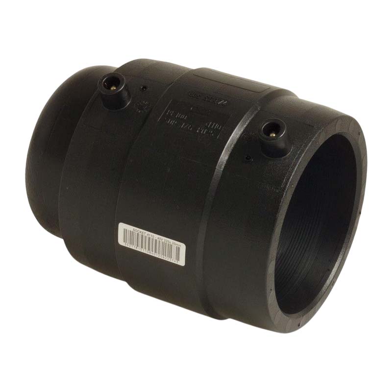 63 mm PE 100 Elektro Schweiß Fitting Kappe SDR 7,4 DVGW 24 VAC schwarz