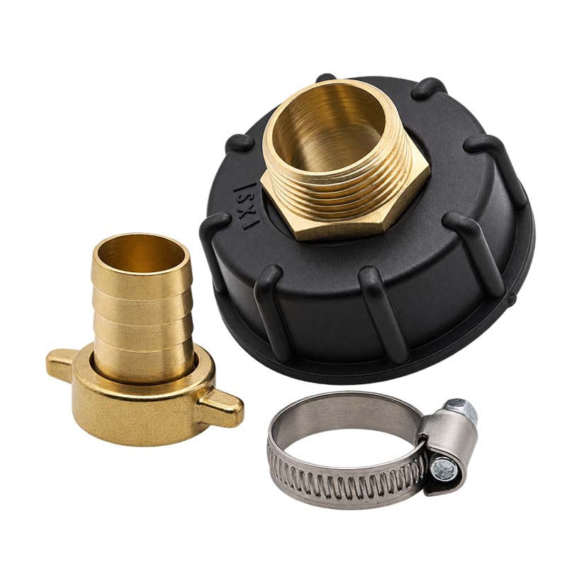 S60 x 6 IBC Adapter auf 1" Doppelnippel + 2/3 Tülle 1" (25mm) Container Tank Zubehör