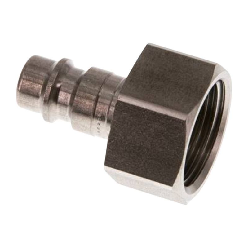 1/2" Druckluft Stecker Nippel Einsteck Anschluss Edelstahl NW 7,2 mit Innengewinde IG - PN 35 bar