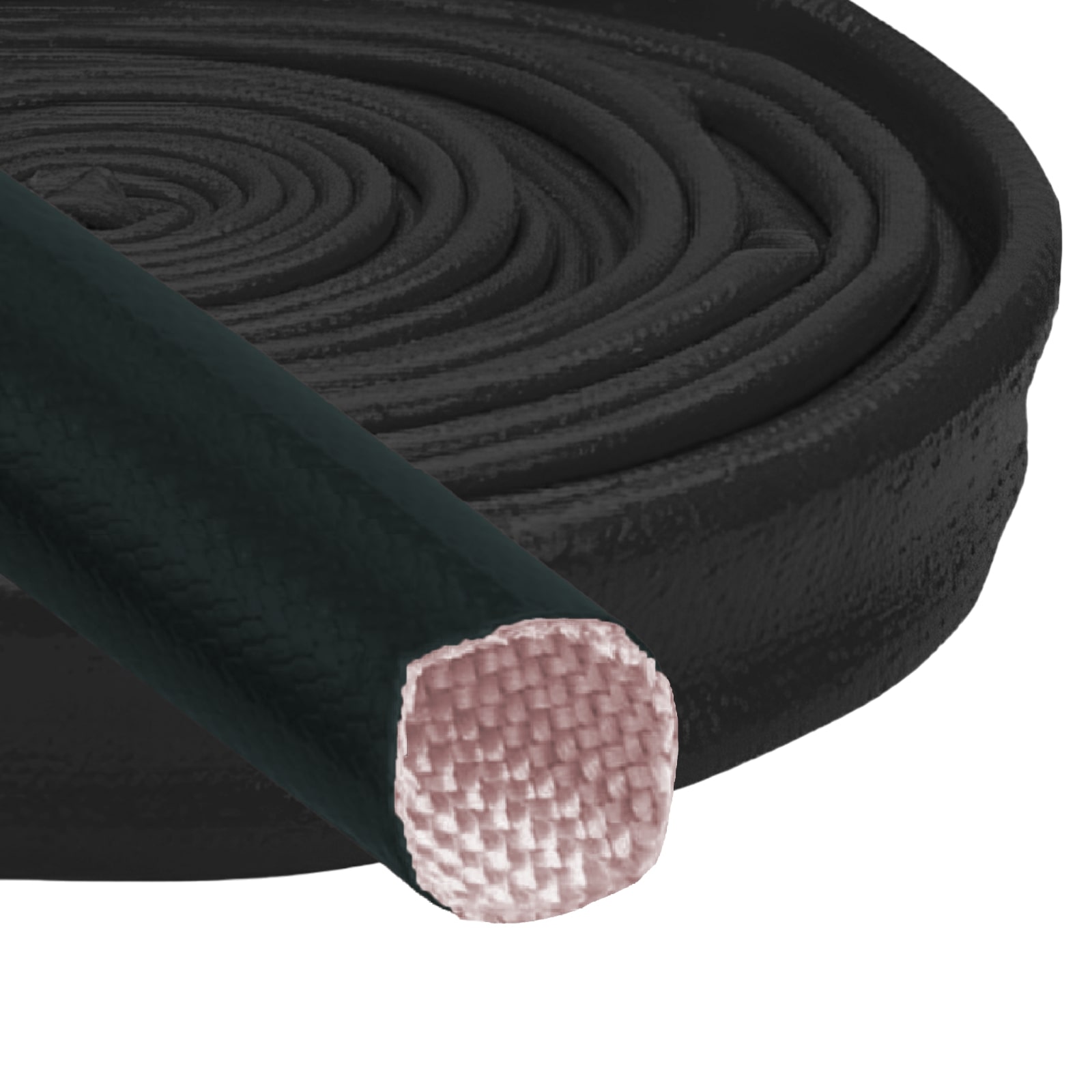 15 x 2,1 mm Feuer Flamm Brand Schutz Schlauch Silikon Fiberglas DN schwarz EN 45545 DIN5510-2 - 20 m