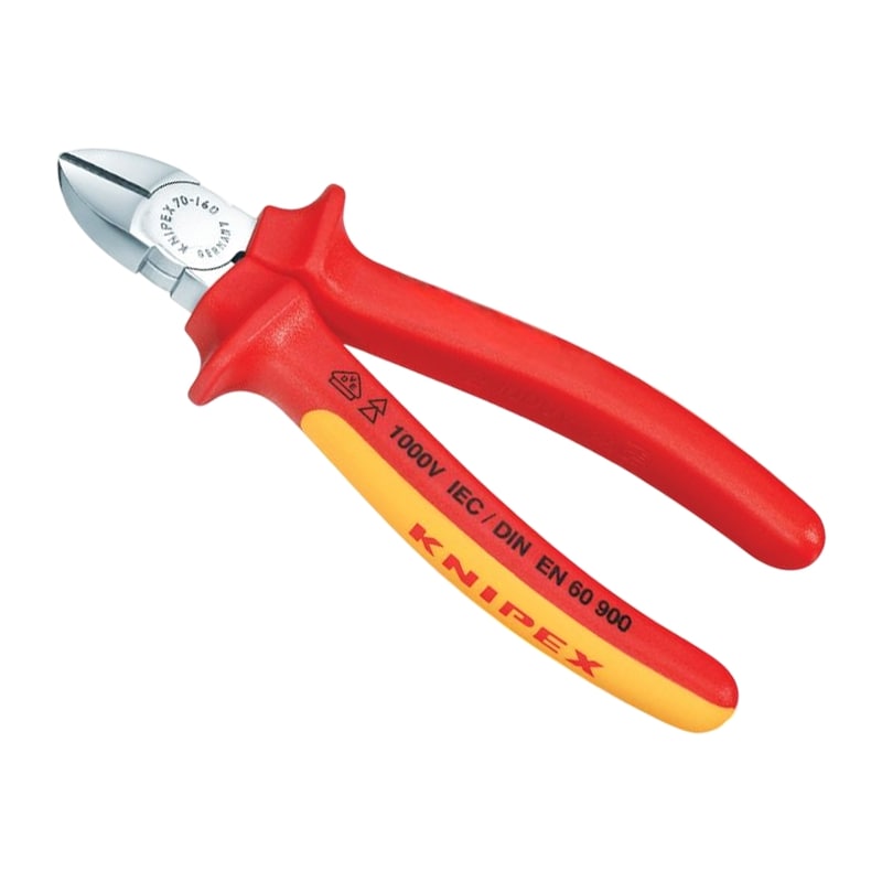 180 mm Seiten Schneider Zange VDE verchromt 2K Griffe Knipex