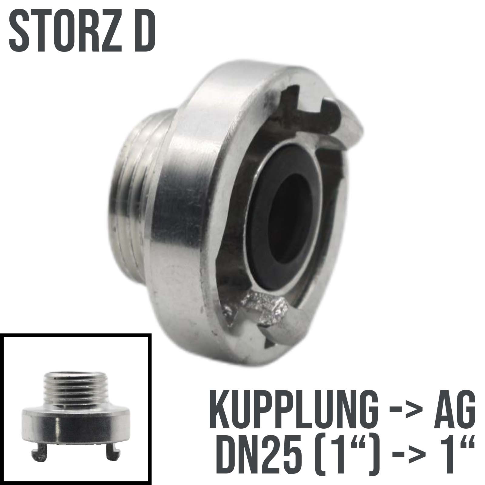 STORZ D DN25 KA31 Kupplung Außengewinde AG 1" Saug Bau Feuerwehr Schlauch PN 10 bar