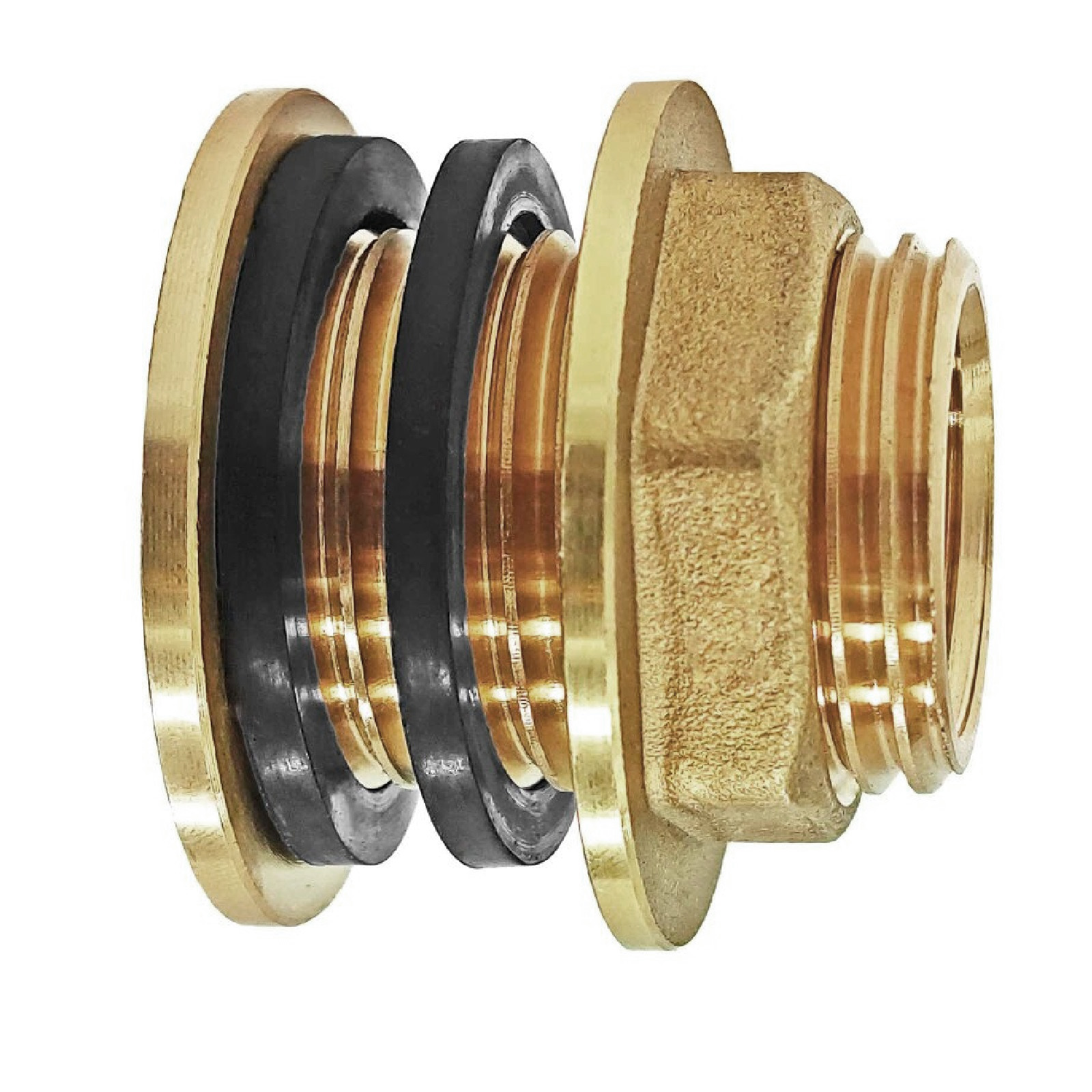 3/4" x 1/2" Tank Regen Tonnen Durchführung Messing Außen x Innengewinde  - PN 10 bar
