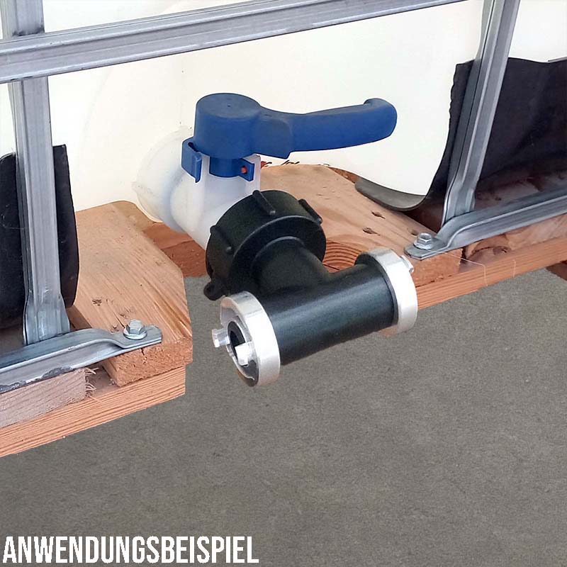 S60 x 6 IBC Adapter T-Stück auf 2-fach STORZ D DN25 KA31 Übergangsstück Pumpenanschluß Container Tank Zubehör