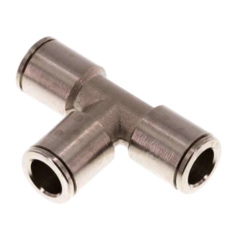 16 mm Pneumatik Schnell Steck Verbinder IQS T-Stück 90° MSV Messing PA PU Schlauch - PN 16 bar