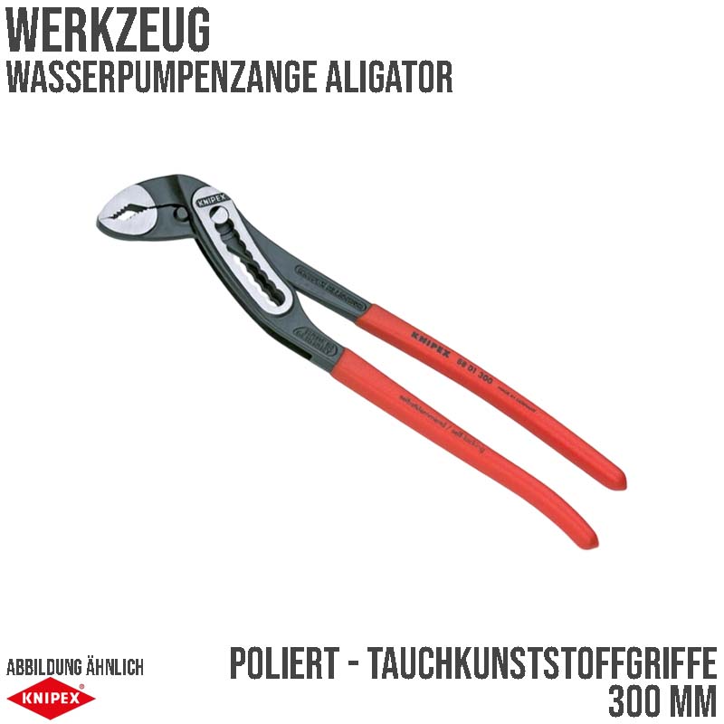 300 mm Wasserpumpen Zange Alligator poliert Tauchkunststoffgriffe Knipex