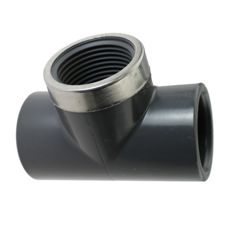 16 mm PVC Klebe Fitting T-Stück 90° 16 mm x 3/8" Klebemuffe x Innengewinde - PN 16 bar