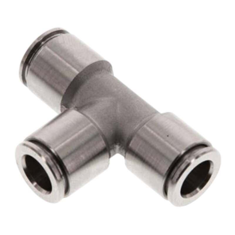 4 mm Pneumatik Schnell Steck Verbinder IQS T-Stück 90° Edelstahl 1.4404 PA PU Schlauch - PN 16 bar