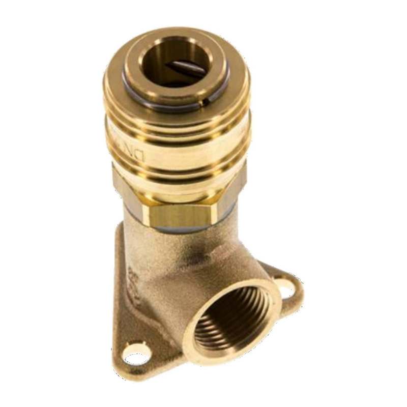 3/4" Wand Verteiler Dose Innengewinde IG auf 1-fach Kupplungdose NW 7,2 Messing