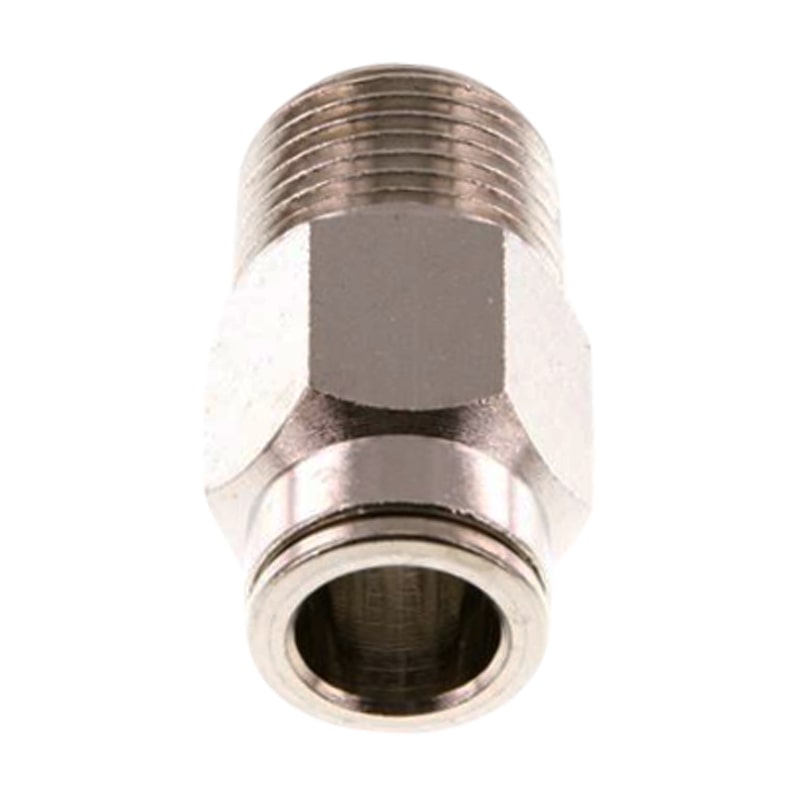 14 mm x 1/2" Pneumatik Schnell Steck Verbinder IQS MSV Messing Außengewinde konisch - PN 16 bar