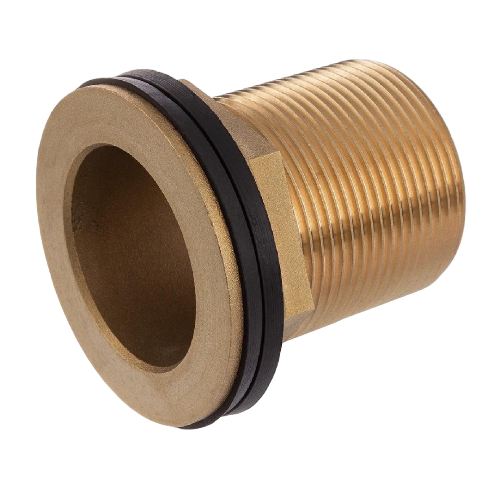 1" Tank Regen Tonnen Durchführung Connector Messing Einlass (rund) x Außengewinde  - PN 16 bar