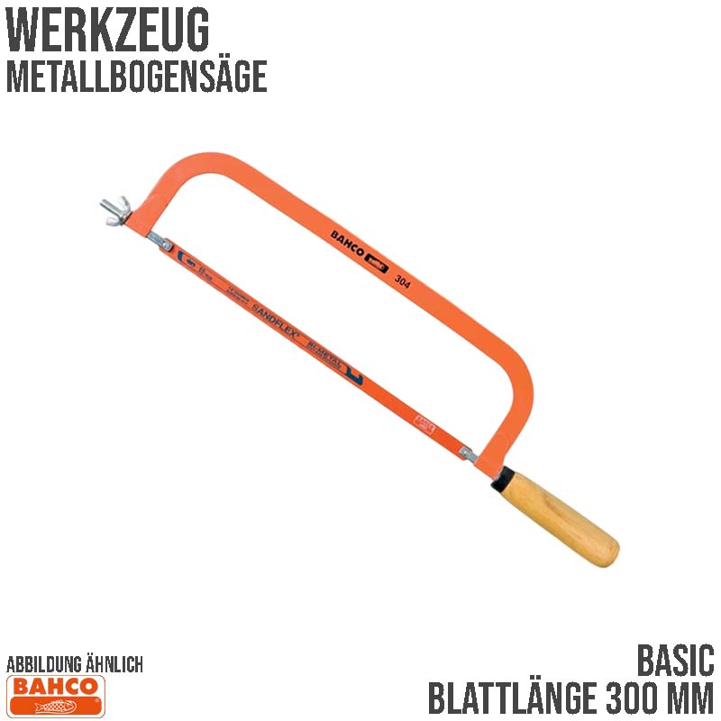 300 mm Metall Bogen Säge Basic Bimetall Sandflex Holzgriff Bahco
