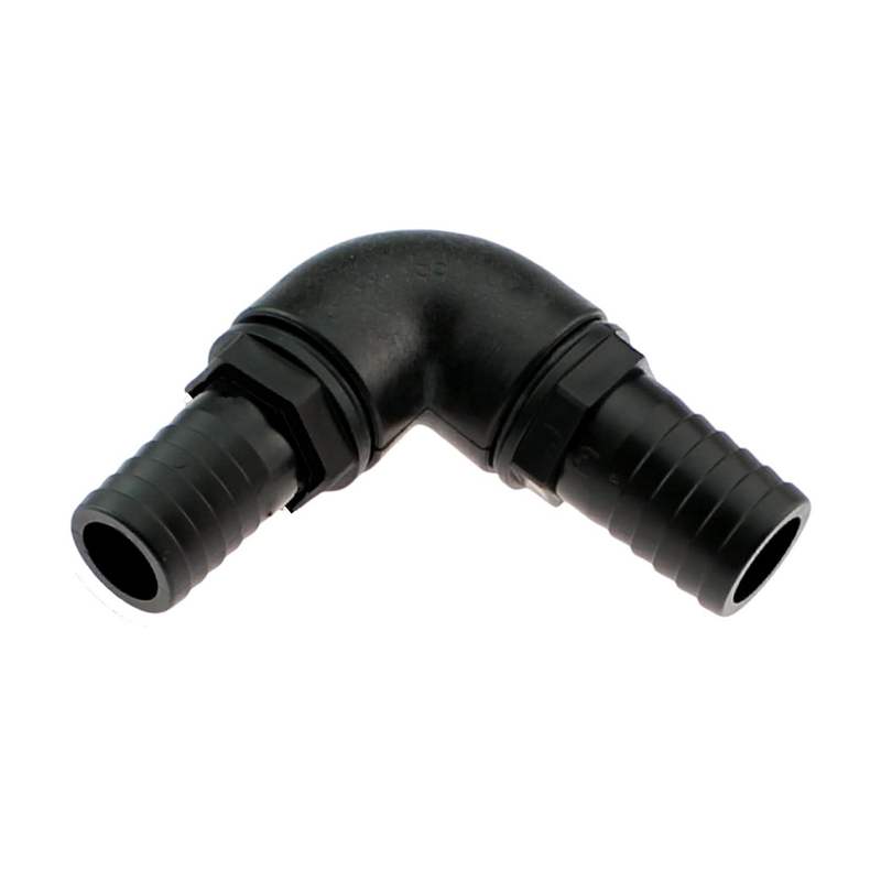 20 x 13 mm Winkel 90° PP Schlauch Verbinder 2-fach Stutzen Tülle Pool Teich Garten schwarz - PN 6 bar