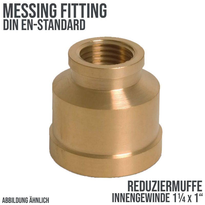 1 1/4" x 1" Reduzier Muffe Nr. 240 Innengewinde IG Messing Fittings PN 30 bar
