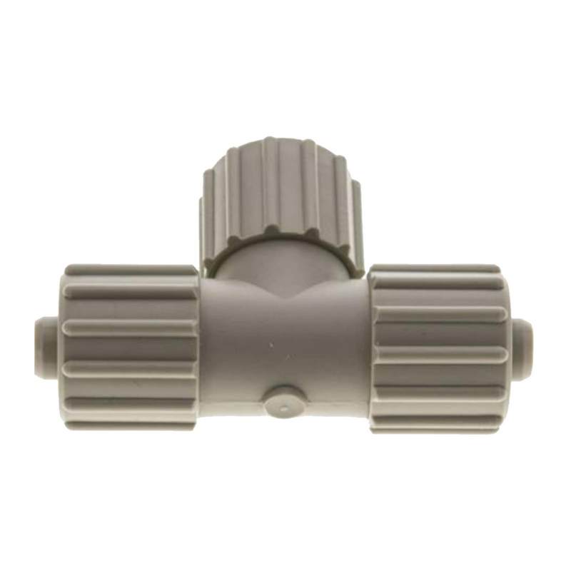 20 x 13 mm T-Stück 90° TX Fitting Gewebe Schlauch Verbinder FDA PP beige - PN 10 bar