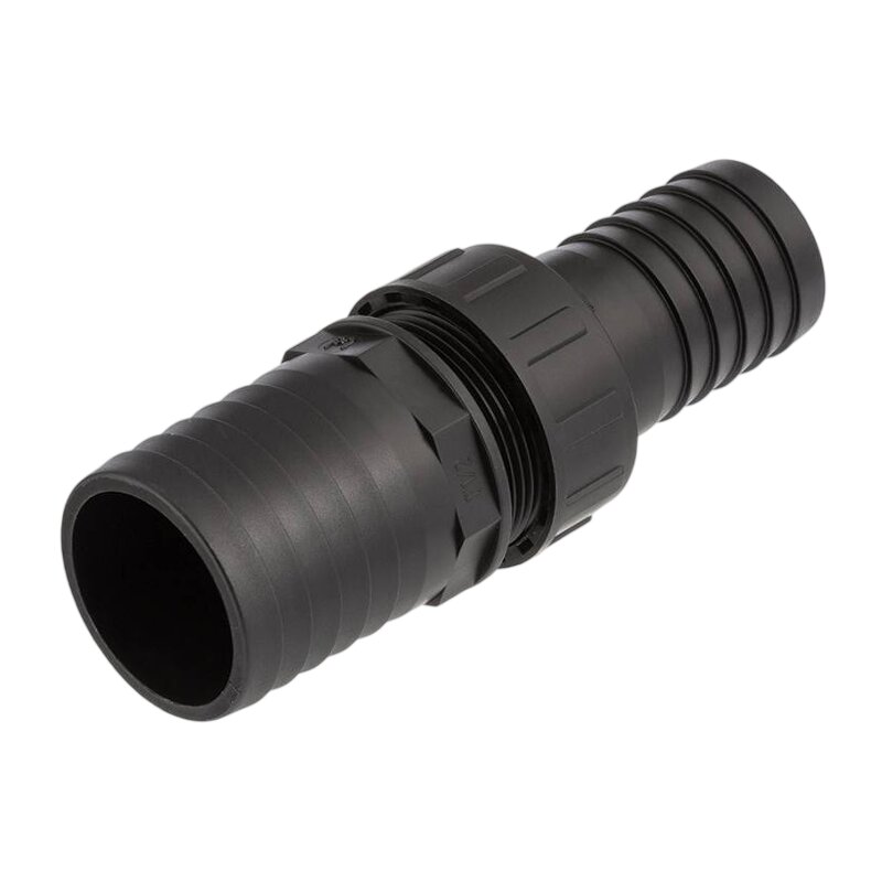 50 x 38 mm Schlauch Verschraubung reduziert 2-fach Stutzen Tülle Pool Teich Garten PP schwarz - PN 6 bar