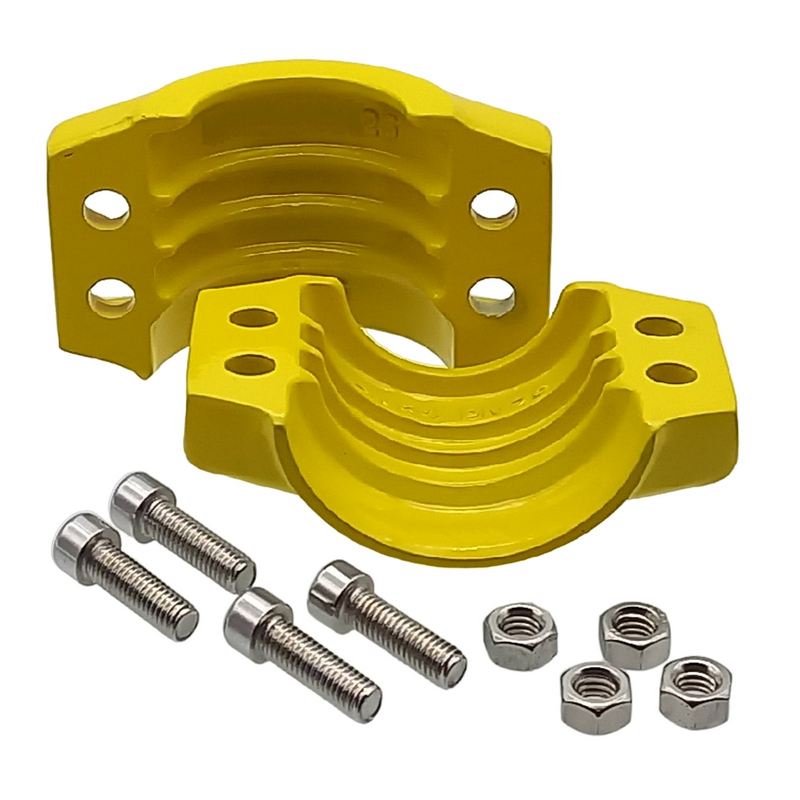 DN 25 Klemmschale Aluminium gelb Spannbereich 36 - 39 mm für Schlauch ID x AD 25 x 37 mm - PN 25 bar