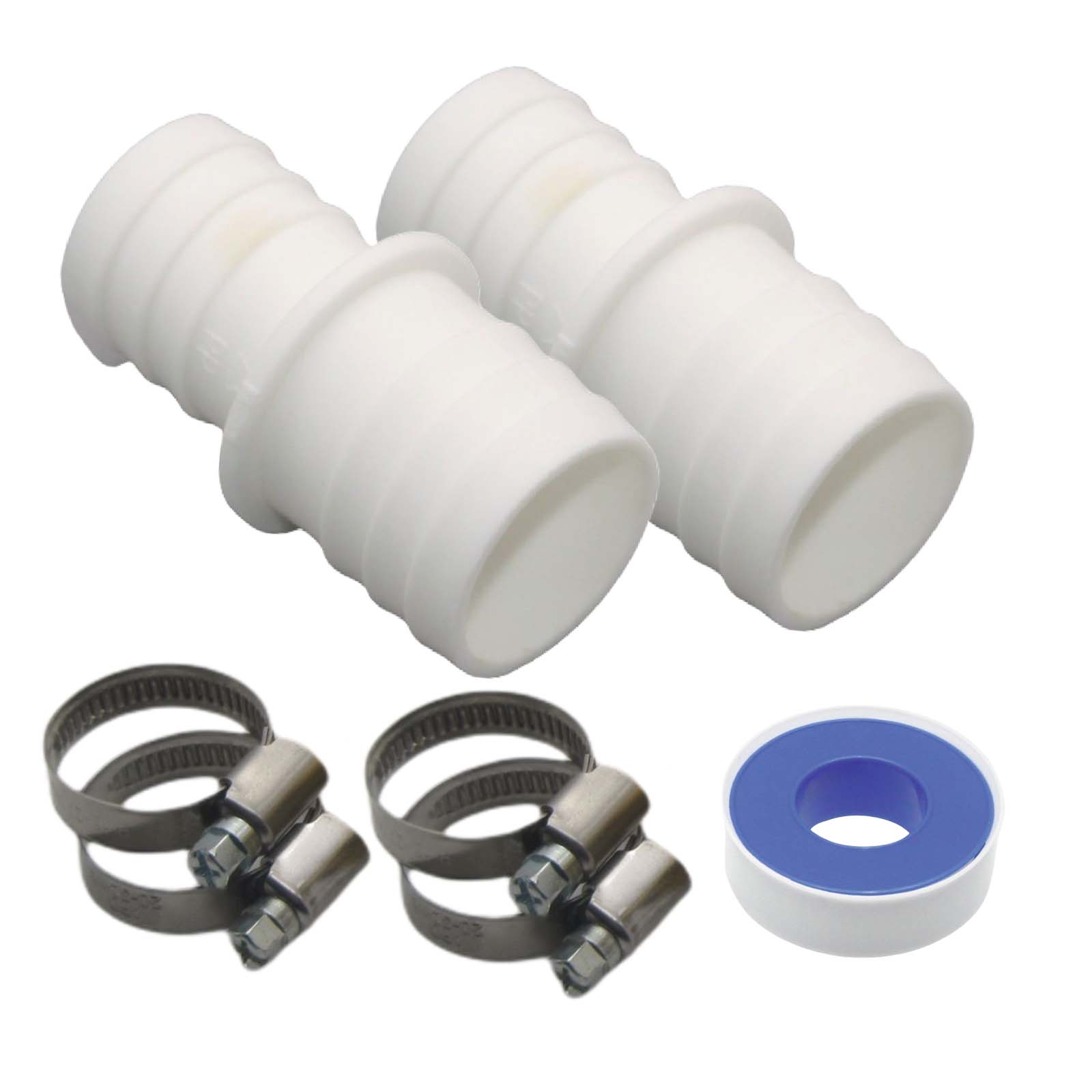 Schlauchverbinder Tülle Doppel Klebe Stutzen Schlauch Pool Reduzierer Verbinder 32x38mm SET (7-teilig)