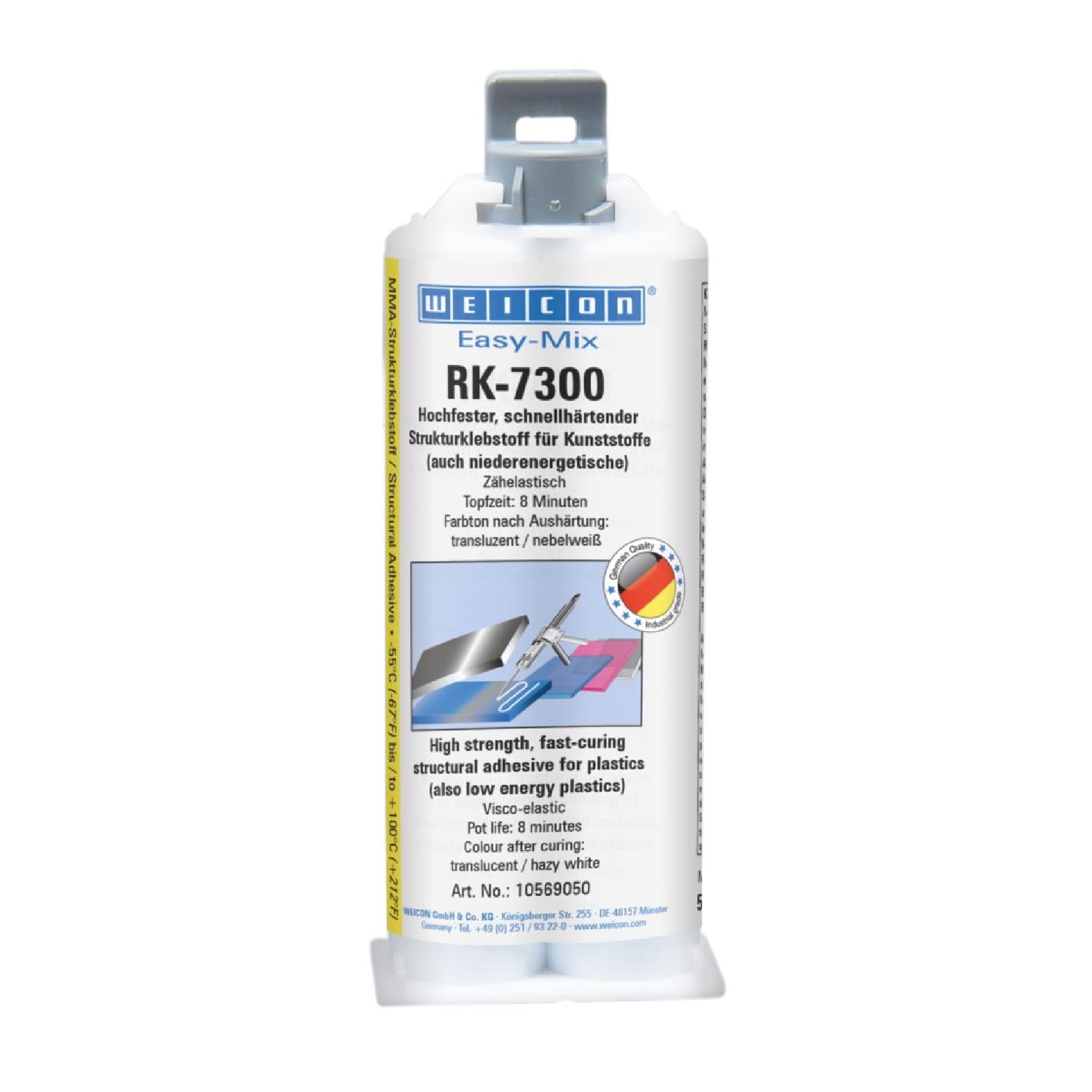 Acrylat Struktur Kleber Easy-Mix RK-7300 niederenergetischer Kunststoff - 50ml nebelweiß