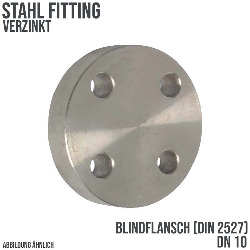 DN 10 Blind Flansch Stumpfschweißung Stahl verzinkt DIN 2527 - PN 16 bar