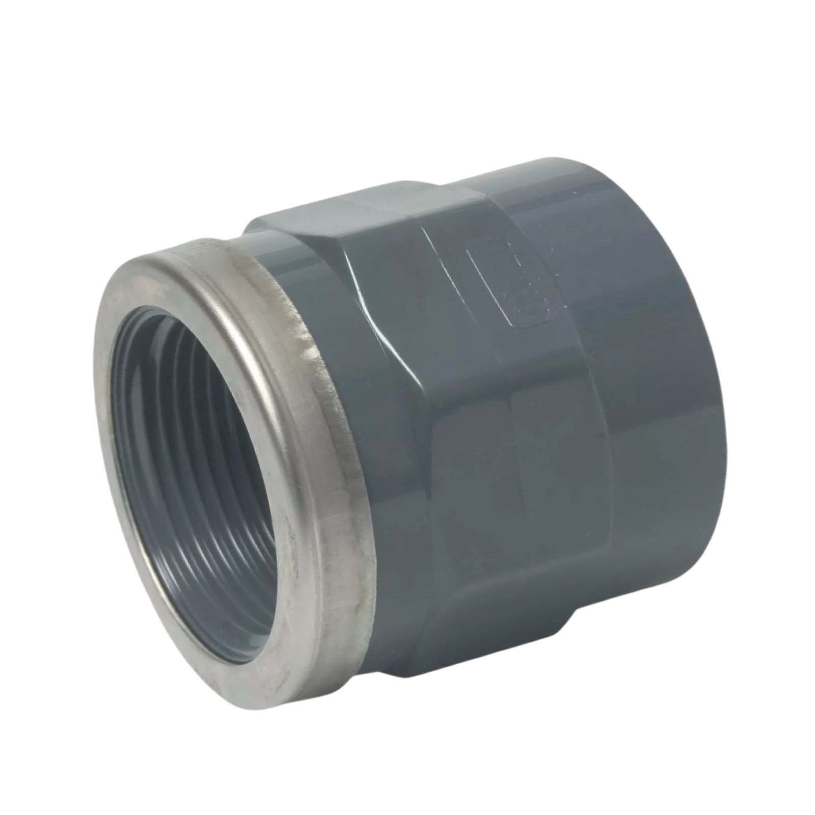 90 mm PVC Klebe Fitting Gewinde Muffe verstärkt 90 mm x 3"  Verbinder - PN 16 bar