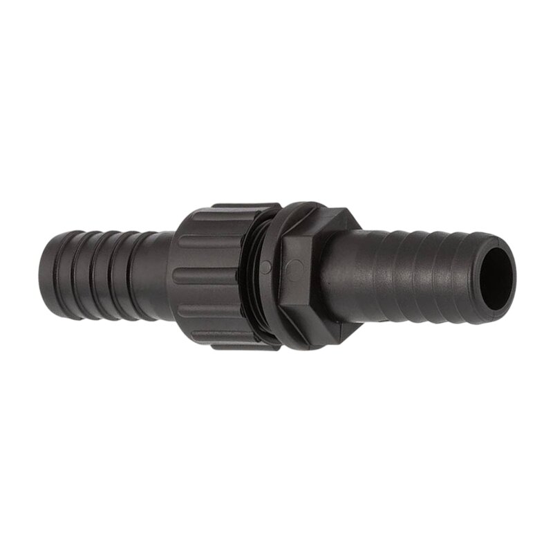 19 mm Schlauch Verschraubung 2-fach Stutzen Tülle Pool Teich Garten PP schwarz - PN 6 bar