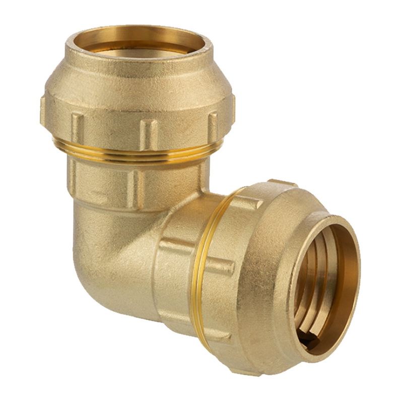 63 mm PE Fitting Klemm Verbinder Messing Verschraubung Muffe Winkel 90° DVGW - PN 16 bar