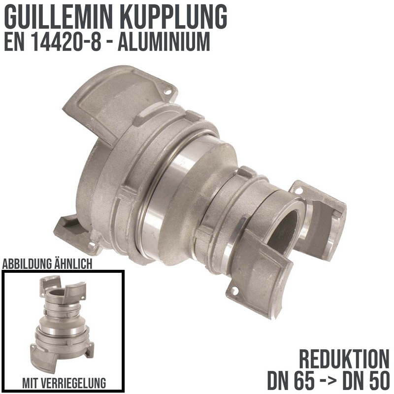 DN 65 -> DN 50 Guillemin Kupplung Reduktion Reduzierer Übergangsstück Verriegelung Aluminium - PN 16 bar