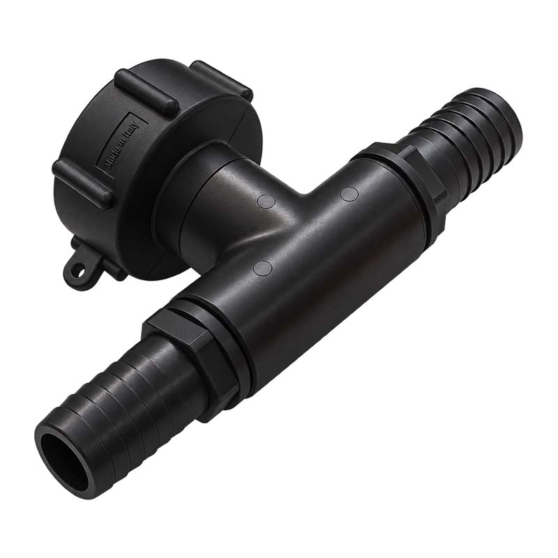 S60 x 6 IBC T-Stück Adapter 2-fach Tülle Stutzen 3/4" (19 mm) Container Fass Tank Zubehör PN 10 bar