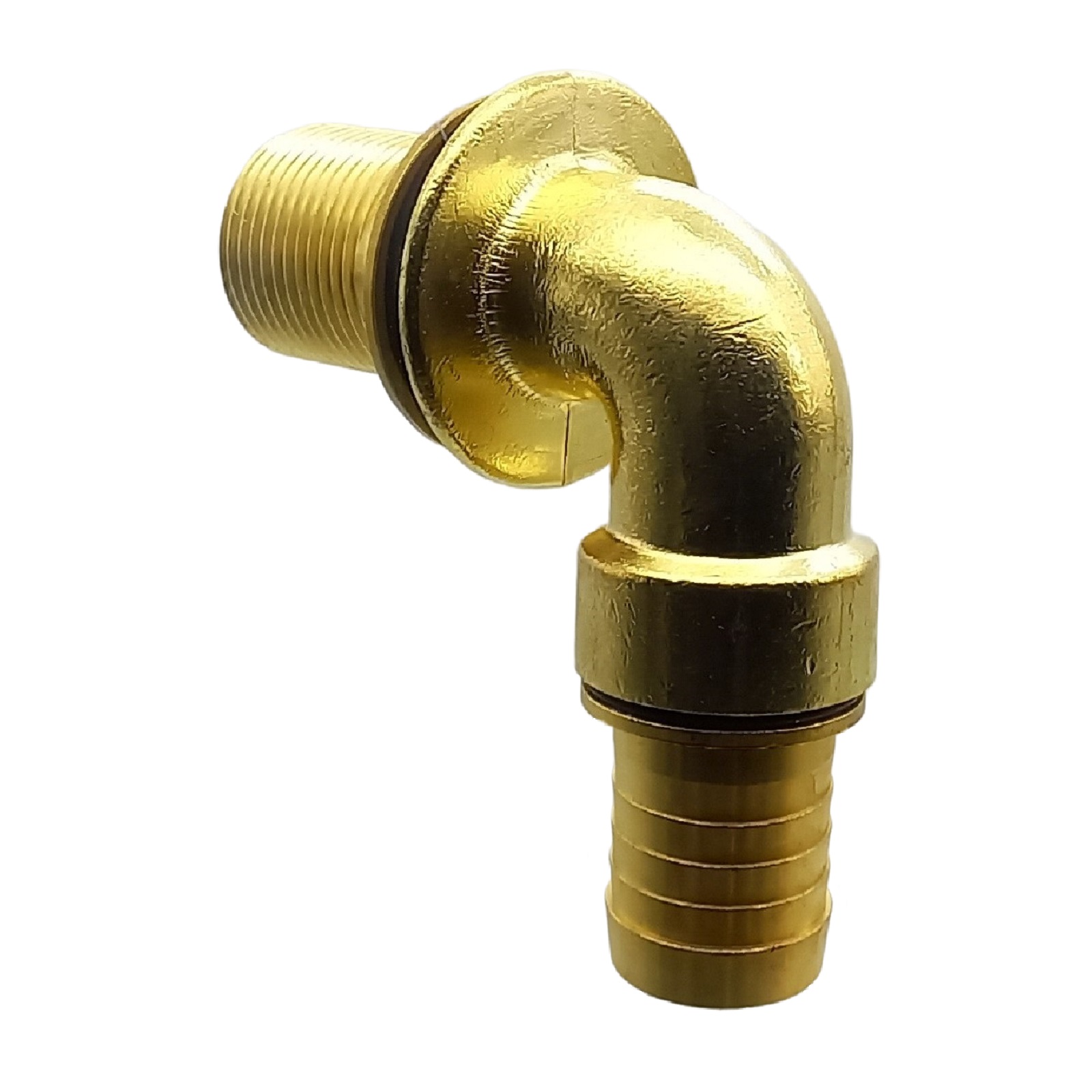 90° Tank Regen Tonnen Durchführung Messing Schlauch Tülle Stutzen 25mm (1") - Anschuss Set PN 10 bar