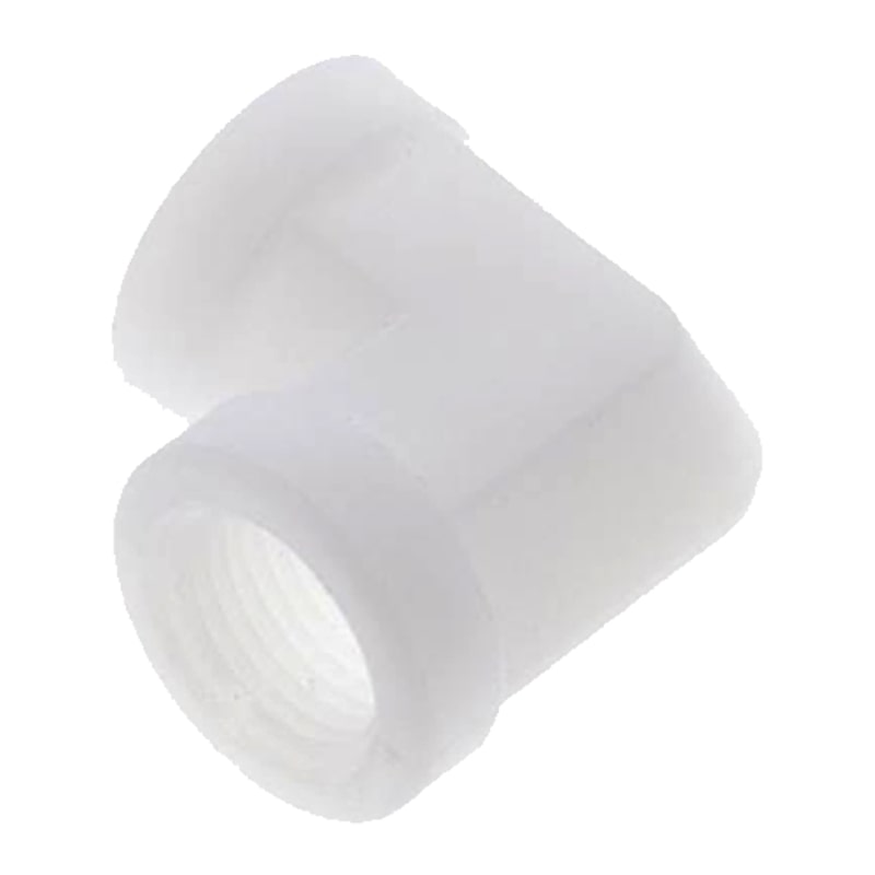 1/2" PP Gewinde Fitting FDA Winkel 90° 2-fach Innengewinde Verbinder weiß - PN 10 bar