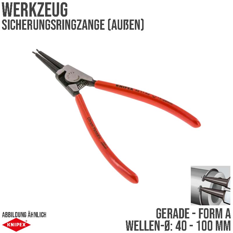 210 mm mm Sicherungsring Zange außen gerade Form A - A3 Knipex
