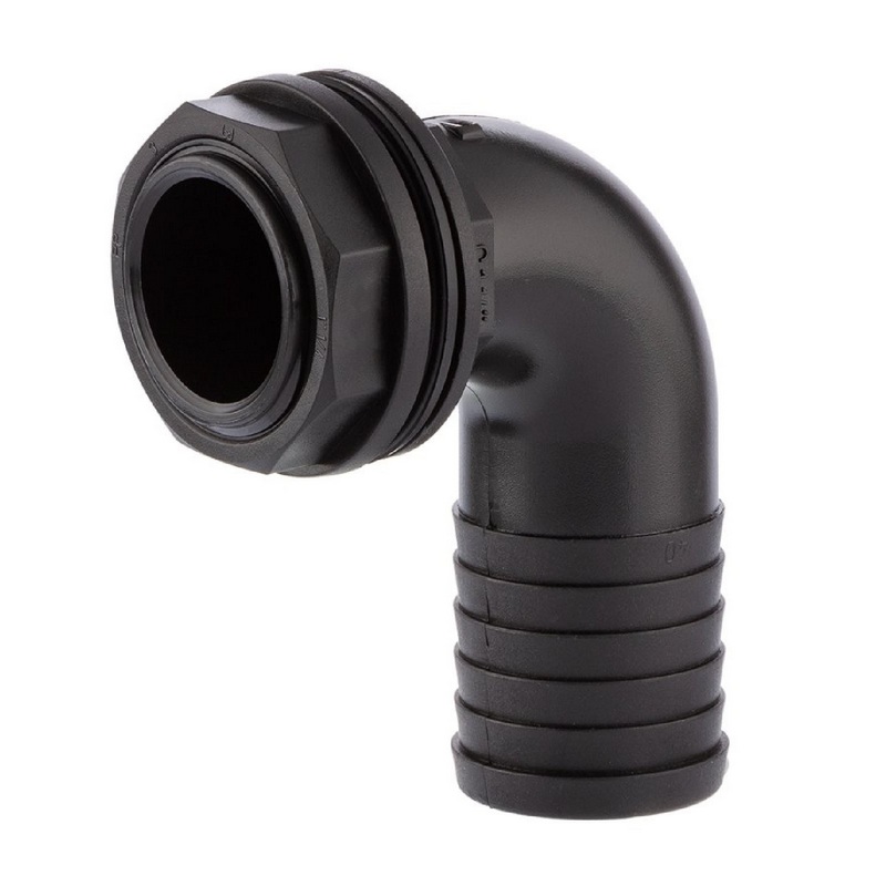 1" x 25 mm Tank Regentonne Durchführung Außengewinde x 90° Winkel Schlauch Tülle - PN 6 bar