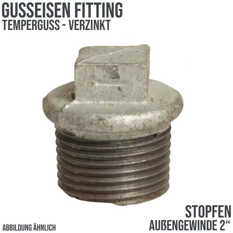 2" Gusseisen Temperguss Fitting Stopfen Nr. 290 Außengewinde AG DVGW PN 25 bar