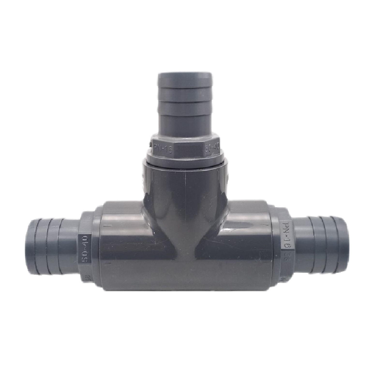 38 mm PVC PROFI T-Stück 90° Schlauch Verbinder Stutzen Tülle Pool Teich Garten - PN 10 bar