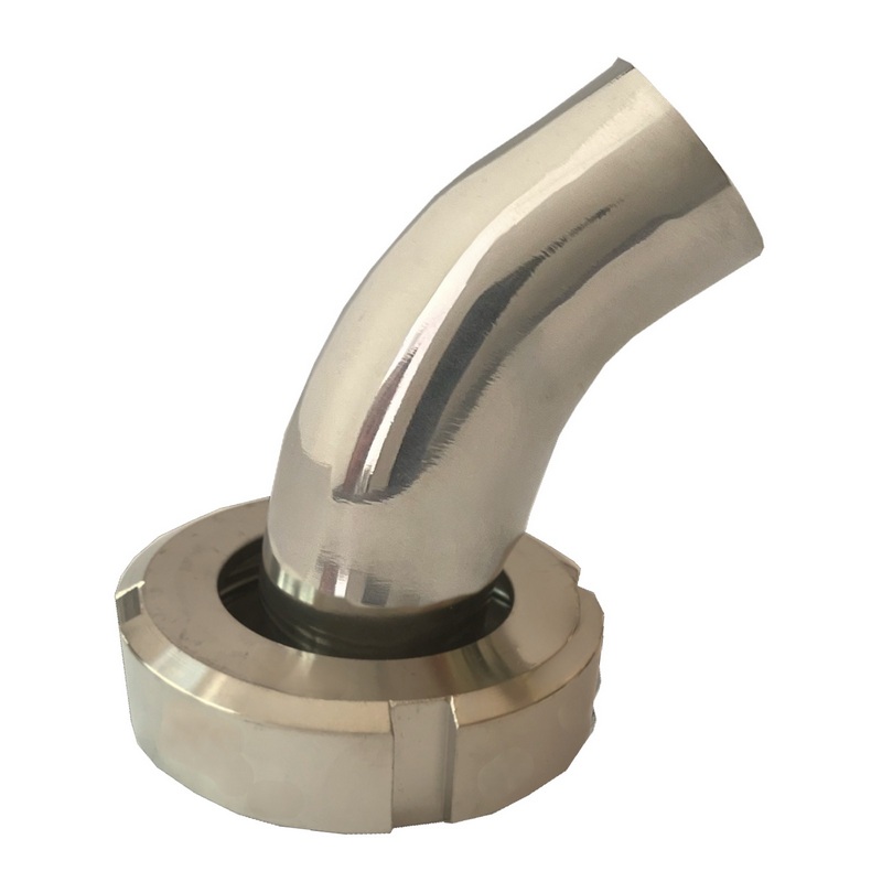 DN 25 Milchrohr Verschraubung DIN 11851 Mutterteil 45° Bogen Kegel Stutzen ÜWM Anschweißende ID x AD 26 x 29 mm - PN 25 bar