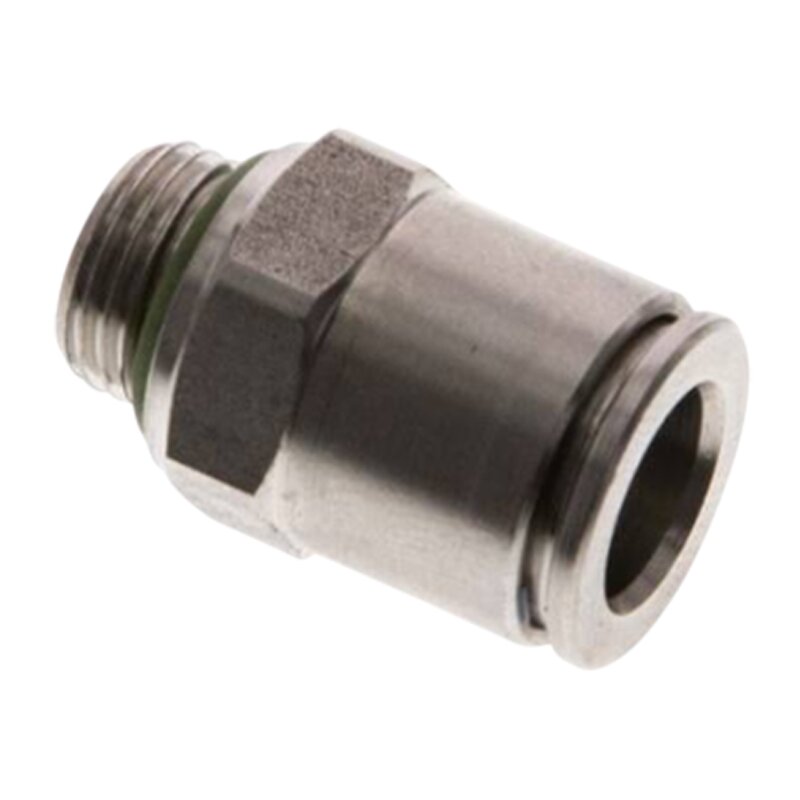 4 mm x 1/4" Pneumatik Schnell Steck Verbinder IQS Edelstahl VA 1.4404 Außengewinde zylindrisch - PN 15 bar