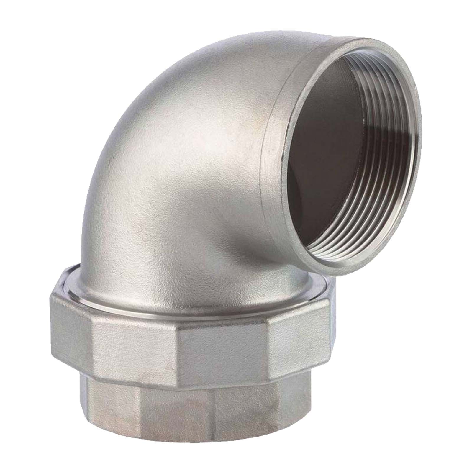2" Edelstahl Fitting V4A AISI 316 Winkelverschraubung 90° Innen x Innengewinde IG flach dichtend - PN 16 bar