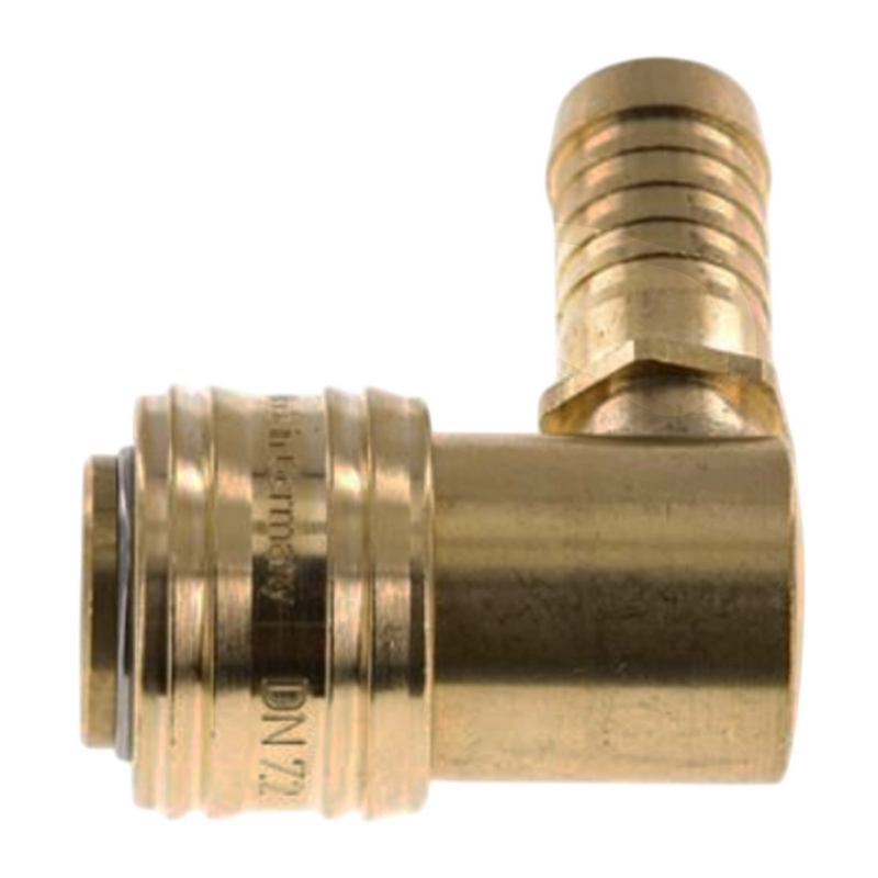 9 mm Druckluft Kupplung Dose Schnell Schlauch Winkel 90° Tülle Messing NW 7,2 LW - PN 35 bar
