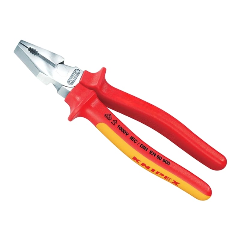 225 mm Kraft Kombi Universal Zange VDE verchromt 2K Griffe Knipex