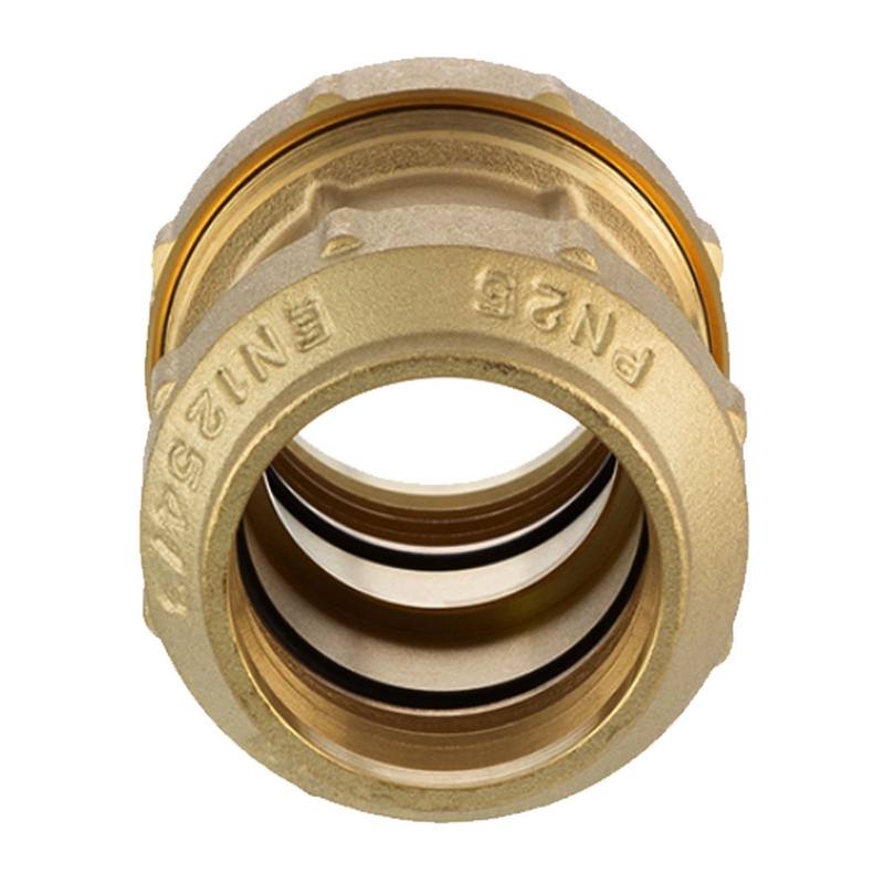40 mm PE Fitting Klemm Verbinder Messing Verschraubung Muffe Kupplung DVGW - PN 16 bar